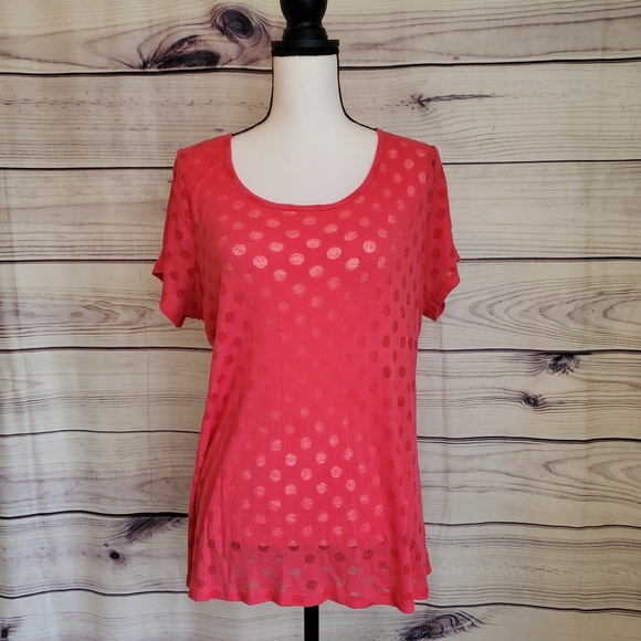 Women's 2X Pink Cotton Blend Top